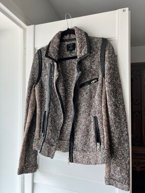 Rag & Bone Tweed Moto Jacket in Multi-Color with Black Trim